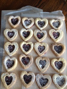 Raspberry heart cookies