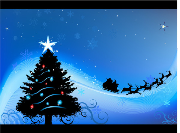 Blue Christmas card vector background