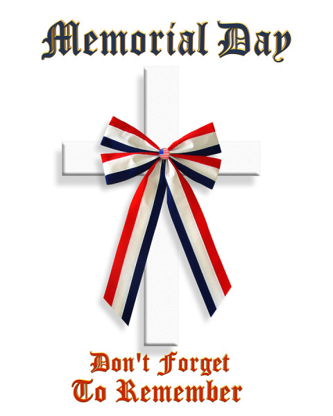 3D Image and Illustration patriotic composition for Memorial day graphic stars and stripes with American Flag ribbon and text.